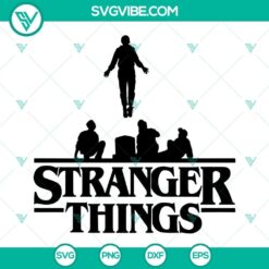 Stranger Things 4 SVG of Max Mayfield and Vecna characters running up, ideal for digital download.