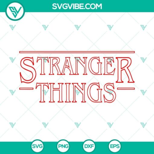 Stranger Things logo in various formats: SVG, PNG, DXF, EPS. Unique typography with a touch of the supernatural.