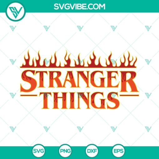 Stranger Things logo bundle with SVG, PNG, DXF, EPS files for Cricut and Silhouette machines.