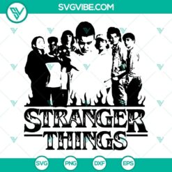 Stranger Things SVG Download with iconic Stranger Things Friends featuring popular characters. Perfect for fans of the hit TV show.