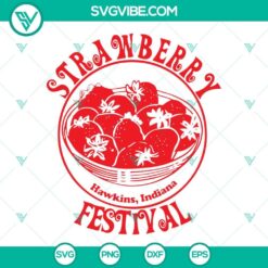 Stranger Things 4 themed SVG for Strawberry Festival with unique design elements. Downloadable graphic for fans.