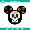 Sugar Skull Mickey head SVG files and Coco Disney SVG image, perfect for Day of the Dead celebrations.