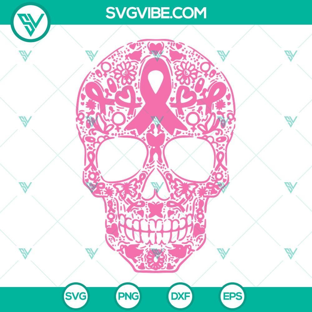 sugar-skull-pink-ribbon-svg-skull-breast-cancer-awareness-svg-fight-cancer-svg-1-mockup.jpg Sugar skull pink ribbon SVG design for breast cancer awareness, perfect for crafts and projects.