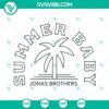 Jonas Brothers Summer Baby SVG with Palm Tree design, The Album PNG file for download, tropical themed image.