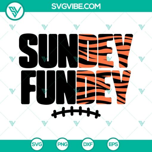 Sundey Fundey and Cincinnati football theme SVG images featuring Joe Burrow. Perfect for craft projects and apparel design.