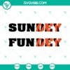 Joe Burrow and Bengals-themed SVG files perfect for SunDey FunDey crafts, featuring "Who Dey" chant design elements.