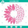 Sunflower Pink Ribbon SVG for Breast Cancer Awareness in PNG and DXF formats.