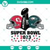 Super Bowl 2023 SVG file featuring Kansas City Chiefs vs Philadelphia Eagles design on a digital product.