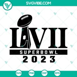 Super Bowl 2023 cut file with SVG, PNG, DXF, and EPS formats for crafting projects.