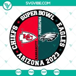 Chiefs vs Eagles Super Bowl 2023 SVG Download with Arizona theme for crafting projects. JPEG, PNG, DXF, and EPS formats available.