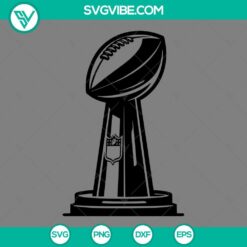 Super Bowl cup and football championship SVG design for digital use. Great for Superbowl themed crafts and projects.