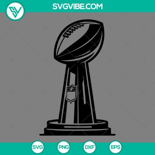 Super Bowl cup and football championship SVG design for digital use. Great for Superbowl themed crafts and projects.