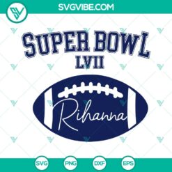 Super Bowl LVII Rihanna SVG images for Halftime Show 2023, available in PNG, DXF, EPS formats for crafting and design projects.