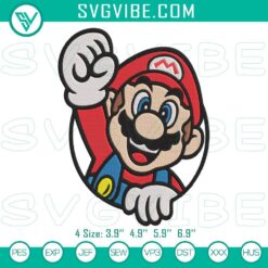 Super Mario Embroidery Design, Classic Video Game Stitch Pattern
