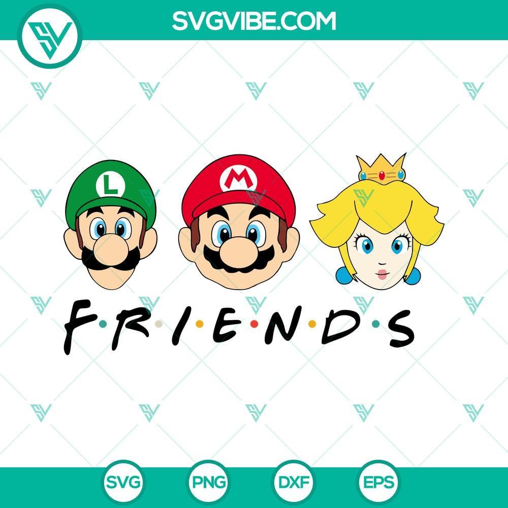 super-mario-friends-svg-mario-luigi-and-princess-peach-svg-super-mario-bros-svg-png-dxf-eps-cut-files-1-mockup.jpg Super Mario Friends SVG files featuring Mario, Luigi, and Princess Peach characters, great for crafting and design projects.