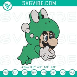 Super Mario Frog Embroidery Design, Retro Gaming Themed Pattern