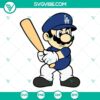 Super Mario Los Angeles Dodgers SVG file with Dodgers baseball theme in PNG and DXF formats, perfect for crafting projects.