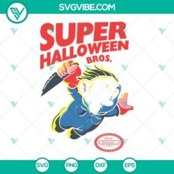 Super Mario themed Michael Myers SVG Download for Halloween design.