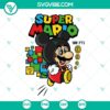 Super Mario Mickey Mouse ears SVG file featuring Mario Bros characters and video game elements in PNG format.