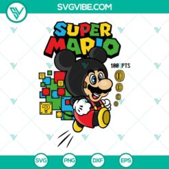 Super Mario Mickey Ears SVG File, Mario Bros SVG Files, Video Game SVG File PNG