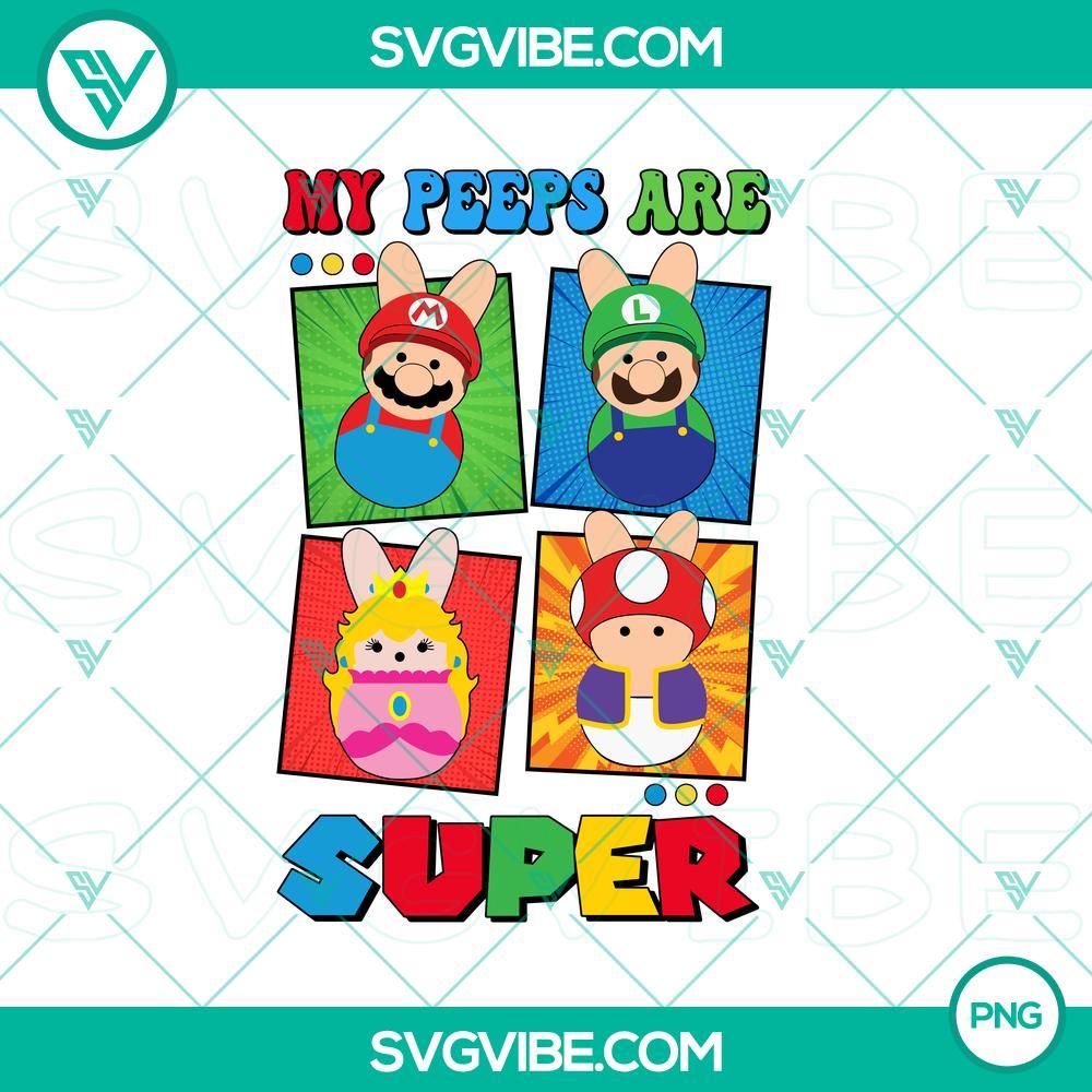 Super Mario My Peeps Are Super PNG Images, Super Mario Easter Bunny PNG File, Super Mario Easter Day PNG Images Super Mario-themed Easter PNG images with My Peeps Are Super, Easter Bunny, and Easter Day designs. Perfect for digital projects & crafts.