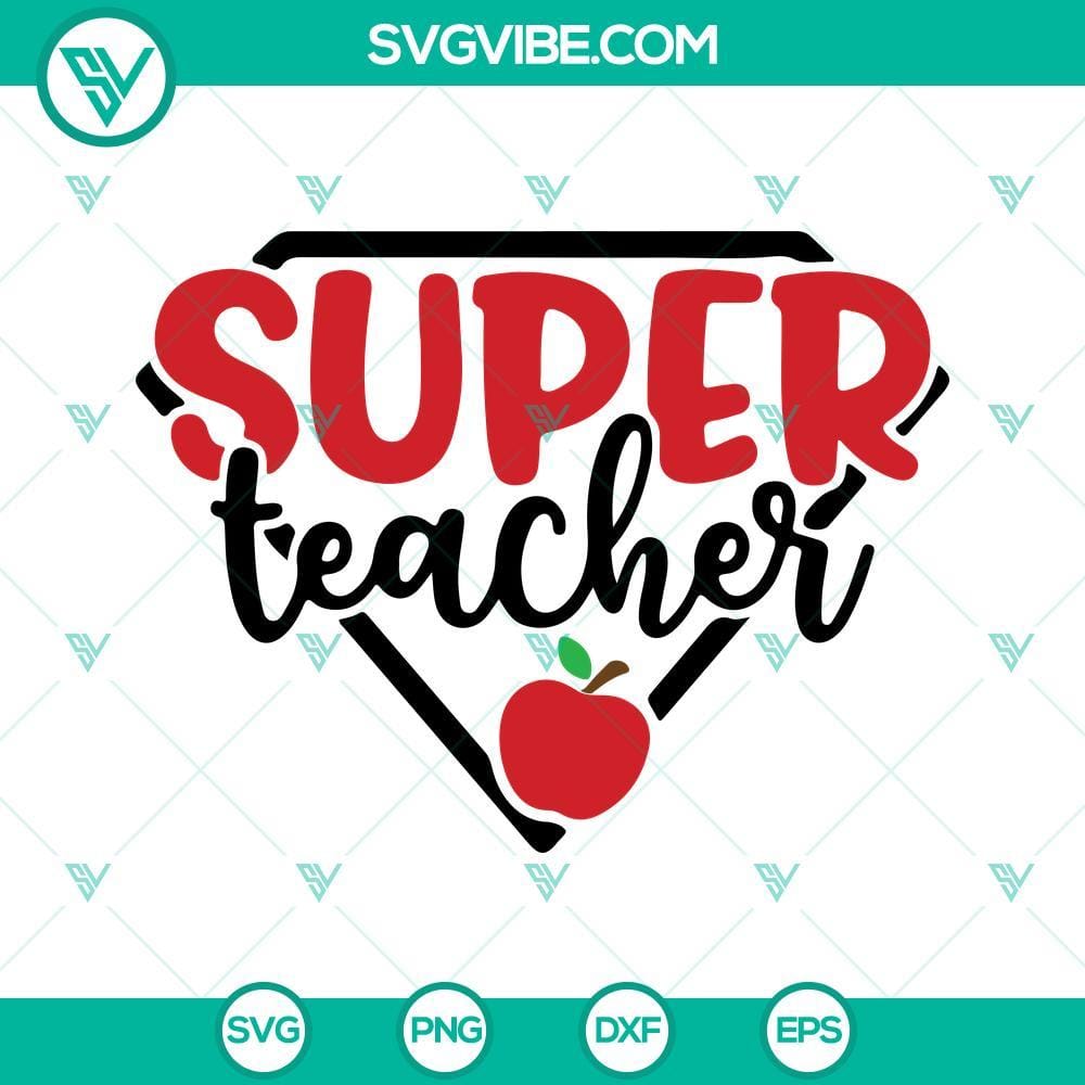 Super Teacher SVG Download, Teacher Appreciation SVG Image, Teacher Apple SVG Files Super Teacher SVG Download with Teacher Apple design perfect for Teacher Appreciation. Get your SVG Files now!