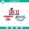 Superbowl LVII 2023 Chiefs Eagles SVG images in PNG, DXF, EPS format for Cricut crafting.
