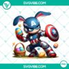 Superhero Marvel characters celebrating Easter with a bunny in a PNG image bundle perfect for digital projects. Unique, fun design.