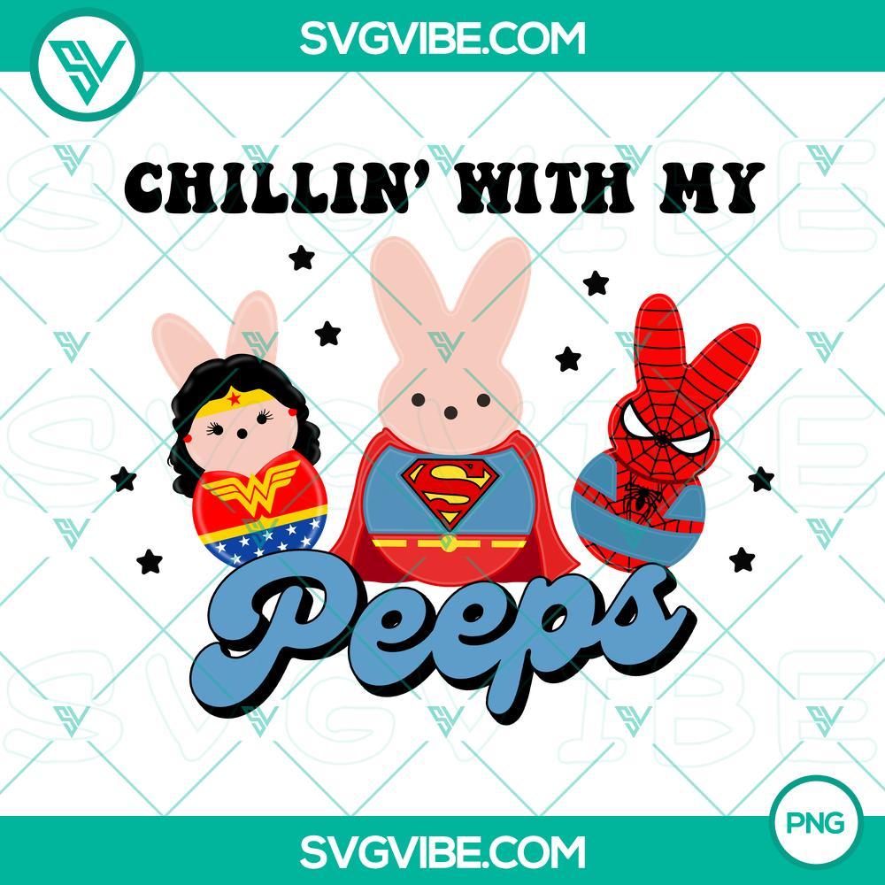 Superheroes Chillin With My Peeps PNG Image, Bunny Superheroes Happy Easter Day PNG Images Bunny superheroes in superhero costumes chilling with peeps, Happy Easter day PNG images.
