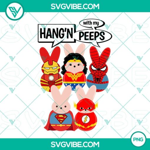 Superheroes Easter Bunny, Cute Bunny Superheroes, and Easter Peeps PNG files for graphic design projects and creative Easter-themed designs.