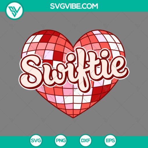 Disco ball heart SVG for Swifties, Taylor Swift Valentines Day design, Swiftie themed graphic perfect for digital projects.