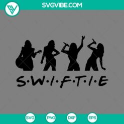 Collection of Swiftie Friends SVG Files featuring Taylor Swift designs in PNG, EPS, DXF formats for crafts, shirts, and more.