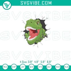 T-Rex dinosaur embroidery design file, perfect for prehistoric-themed projects.