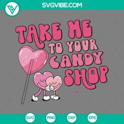 Heart lollipop Valentine SVG design with candy shop theme, available for download in PNG EPS DXF file formats.