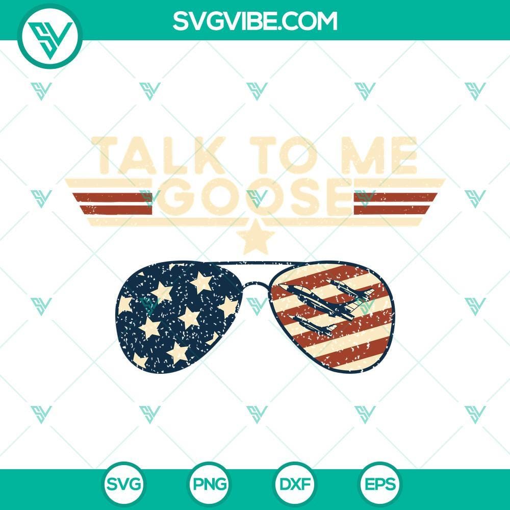 talk-to-me-goose-american-flag-svg-top-gun-svg-usa-flag-glasses-svg-aviator-glasses-svg-6-mockup.jpg Top Gun themed American flag SVG design featuring the phrase "Talk To Me Goose" with USA flag glasses. Ideal for patriotic projects.