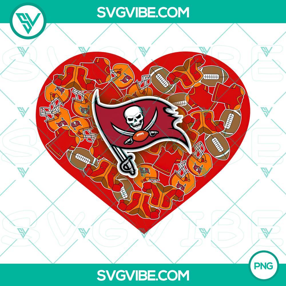 Tampa Bay Buccaneers Heart Valentine PNG Images File Designs Tampa Bay Buccaneers Valentine heart PNG designs with team logo, perfect for NFL fans.