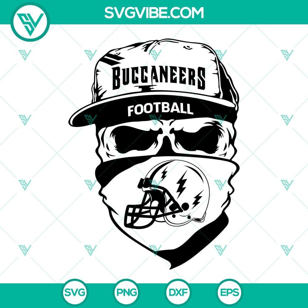 Tampa Bay Buccaneers Skull SVG, Buccaneers Football SVG PNG DXF EPS Cut Files Tampa Bay Buccaneers Skull SVG for Football Fans - PNG and DXF files included. Ideal for Buccaneers supporters.