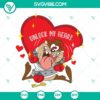 Tasmanian Devil Looney Tunes SVG file with funny Valentine design, perfect for craft projects. Unlock My Heart design included.