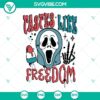 Patriotic Ghostface SVG download with a freedom theme, ideal for Scream fans.