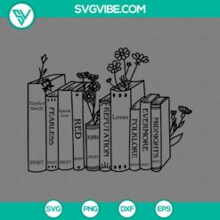 Taylor Swift themed book covers in SVG format perfect for Swifties, featuring creative designs and illustrations.