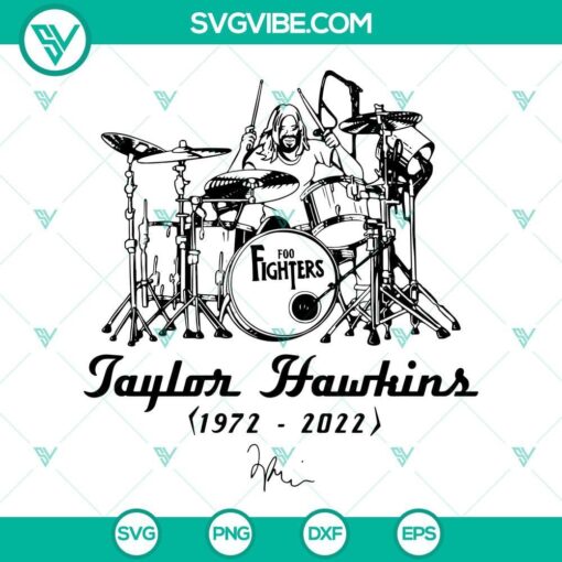 Taylor Hawkins Foo Fighters band logo SVG design for download in PNG, DXF, and EPS file formats.