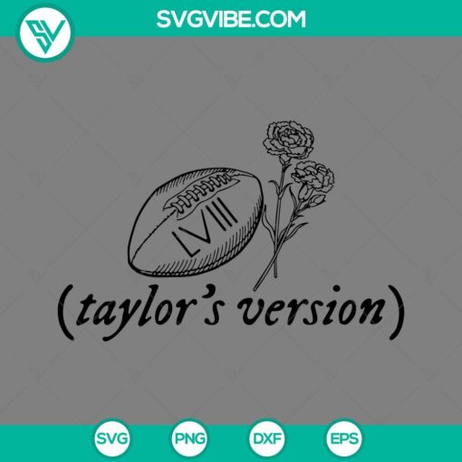 Taylor’s Version LVIII & Kansas City Chiefs Super Bowl 2024 SVG files for download in PNG, EPS, and DXF format. Ideal for crafts & merch.