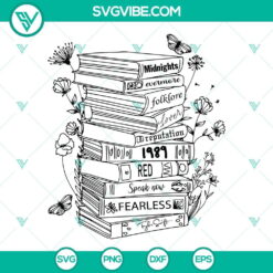 Taylor Swift Midnights album SVG images for download, featuring stylish intricate book designs.