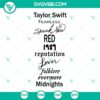 Taylor Swift Albums SVG Image with Taylors Version and Swiftie logo design, for The Swifties fans.