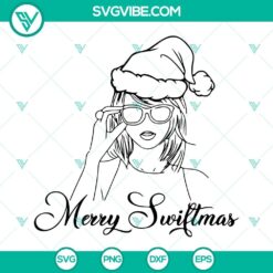 Taylor Swift Christmas hat SVG files, Merry Swiftmas design, perfect Taylor Swift Christmas SVG image for holidays.