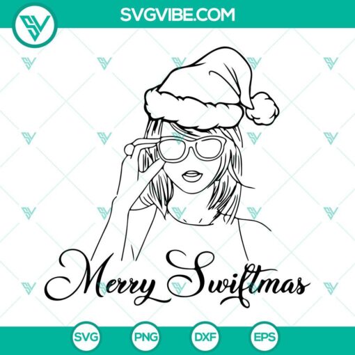 Taylor Swift Christmas hat SVG files, Merry Swiftmas design, perfect Taylor Swift Christmas SVG image for holidays.