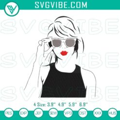 Taylor Swift embroidery design with music icon theme in digital art style, perfect for fans.