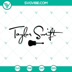 Taylor Swift signature and guitar SVG images for Swifties fans in PNG, DXF, EPS format. Perfect for crafts!