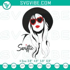 Embroidery file of Taylor Swift sunglasses design, perfect for Swifties. Unique Lover-inspired digital product.