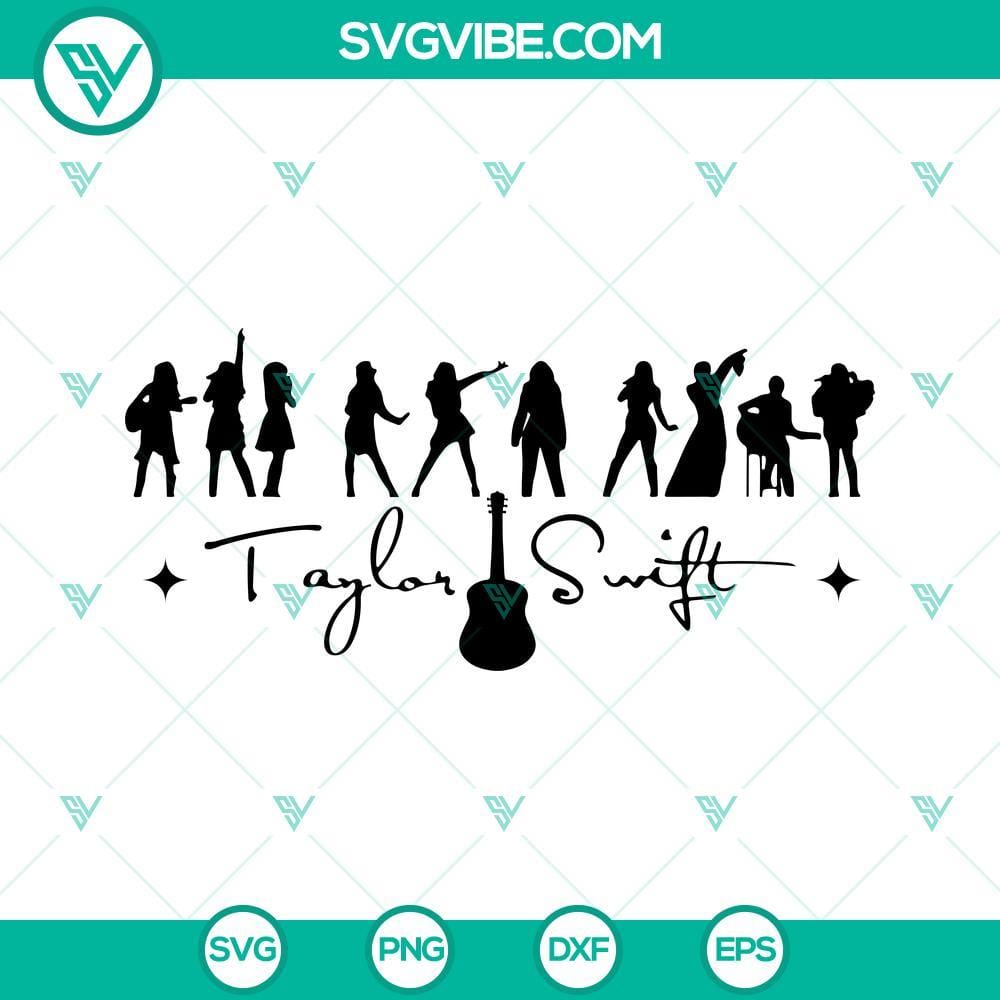 Taylor Swift SVG Download, The Eras Tour SVG Images, Taylor’s Eras SVG Download, Taylor Taylor Swift Eras Tour SVG Download featuring Taylor Swift's album eras in a vector graphic format perfect for craft projects and fan merchandise.